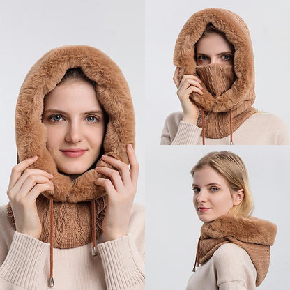 Kapuzenmütze Set Damen Warm Stilvoll