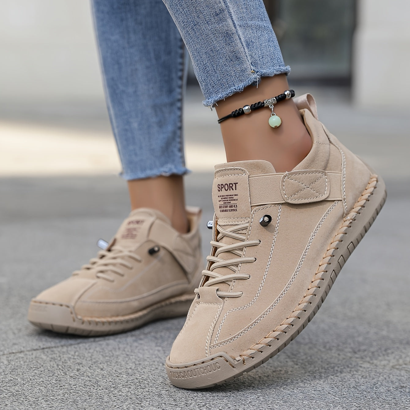 Damen Lässige Schnürplattform-Sneaker