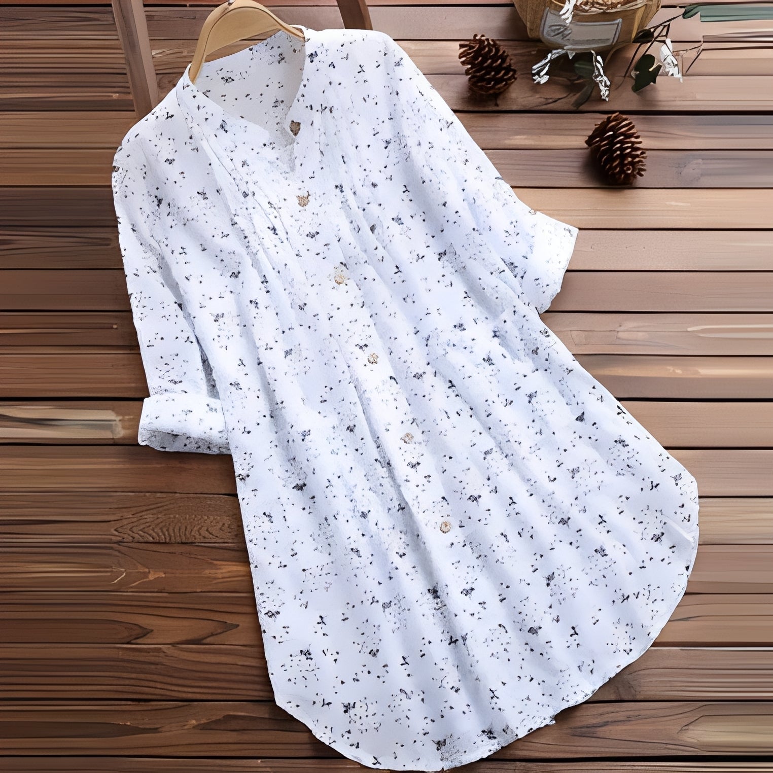 Damen Blumenkleid Lockeres Fließendes Sommerkleid - Norvielle
