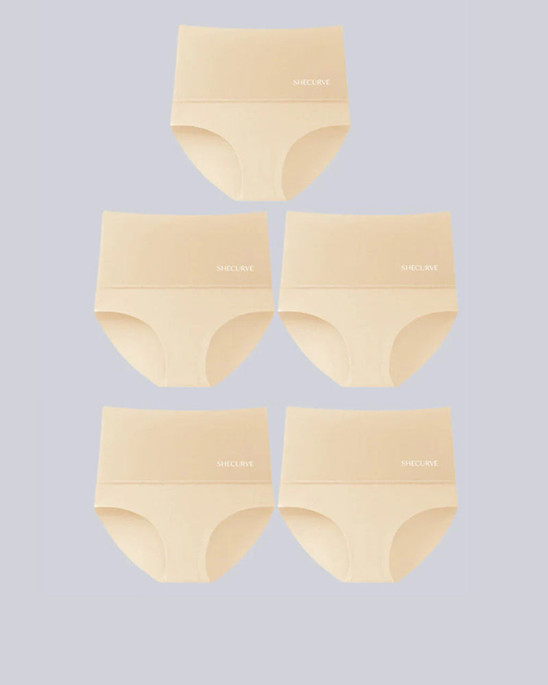 Hohe Taille Damen Slips 5er Pack Bauch-Kontrolle Shapewear