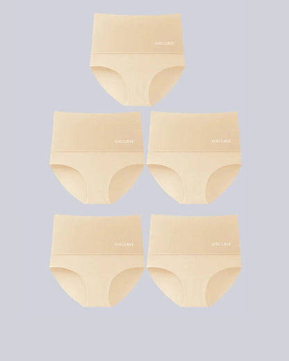 Hohe Taille Damen Slips 5er Pack Bauch-Kontrolle Shapewear