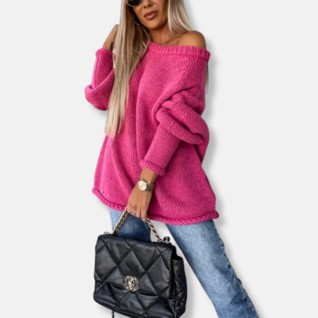Damen Sweatshirt Oversized Off-Shoulder Balloonärmel - Norvielle