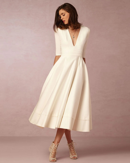 Damen Maxi-Kleid V-Ausschnitt Abendkleid - Norvielle