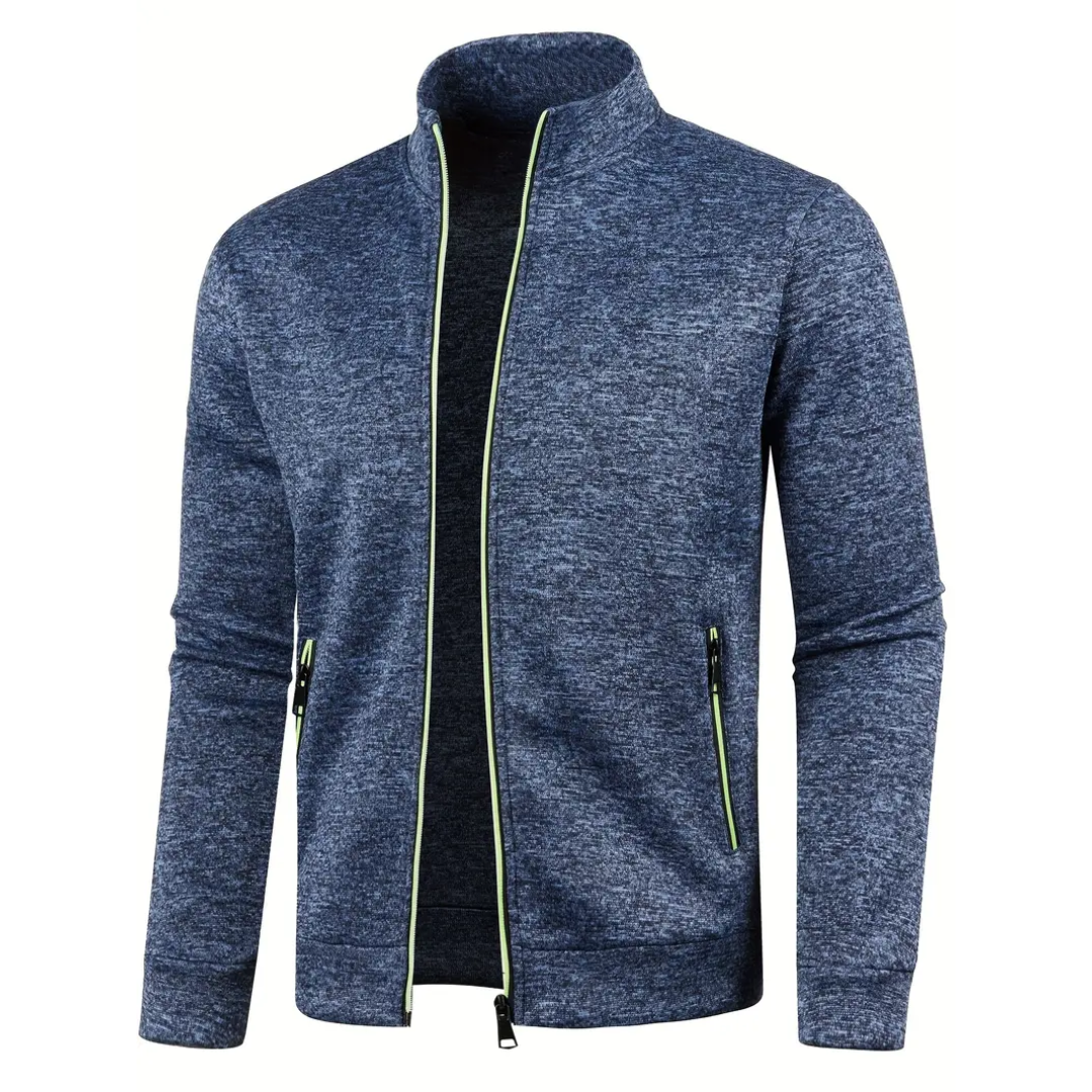 Herren Strickjacke Reißverschluss Zeitlos Grau - Norvielle