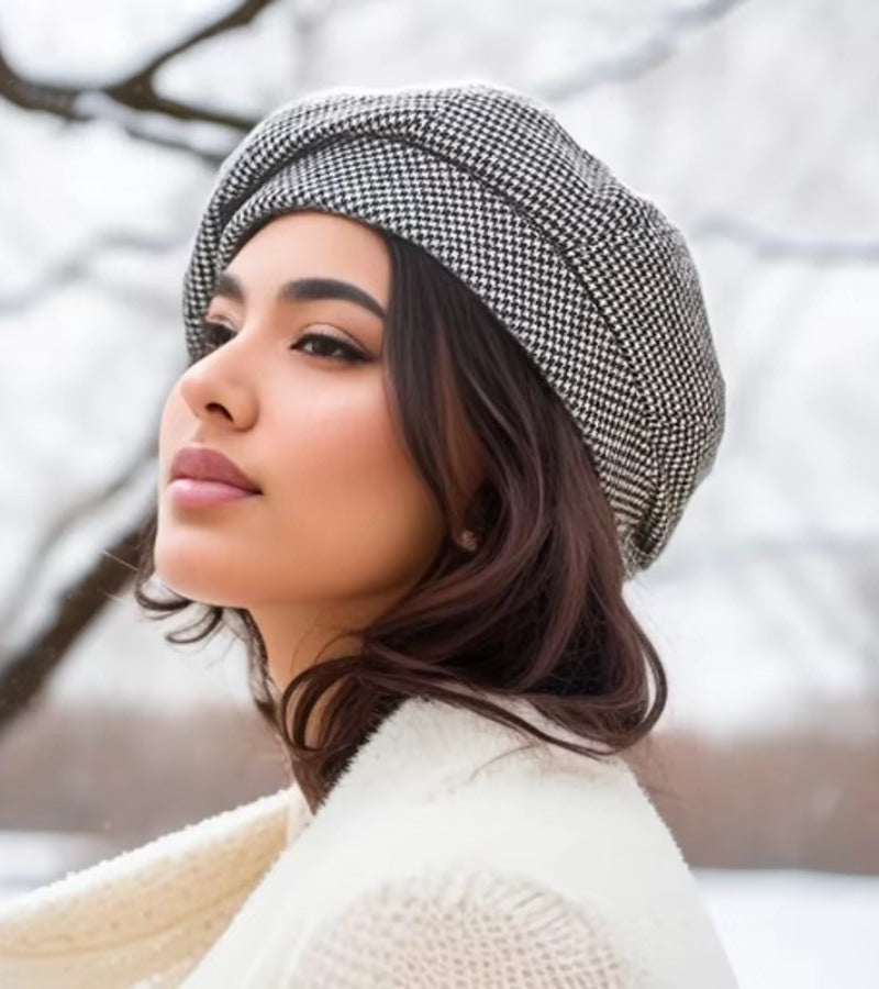Damen Strickmütze Warm Kuschelig Beige