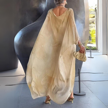Bauchbedeckendes Damenkleid Seiden-Chiffon