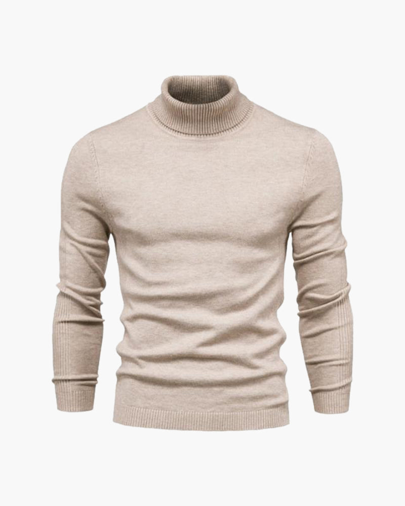 Herren Rollkragen Strickpullover Slim Fit Grau - Norvielle