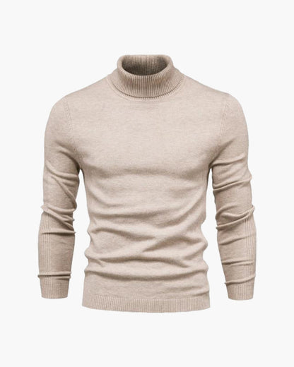 Herren Rollkragen Strickpullover Slim Fit Grau - Norvielle