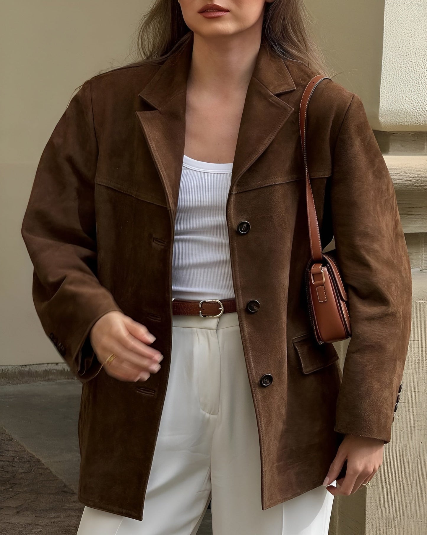 Damen Wildleder Blazer Klassisch