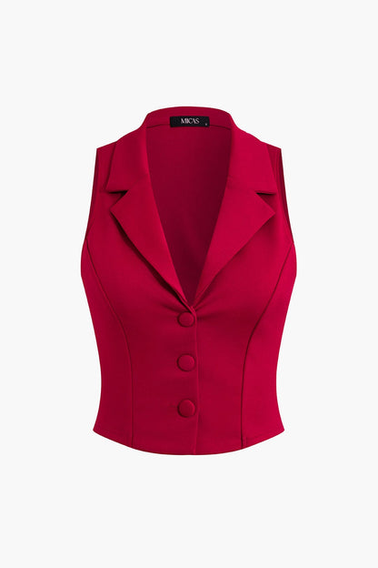 Damen Zweiteiler-Set mit Weste und Faltenrock Elegantes Design
