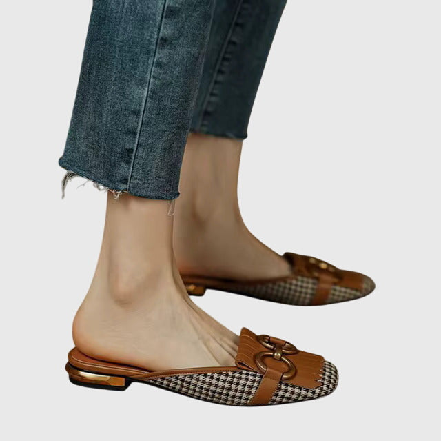 Damen Slip-On Sandalen Schnallen Design