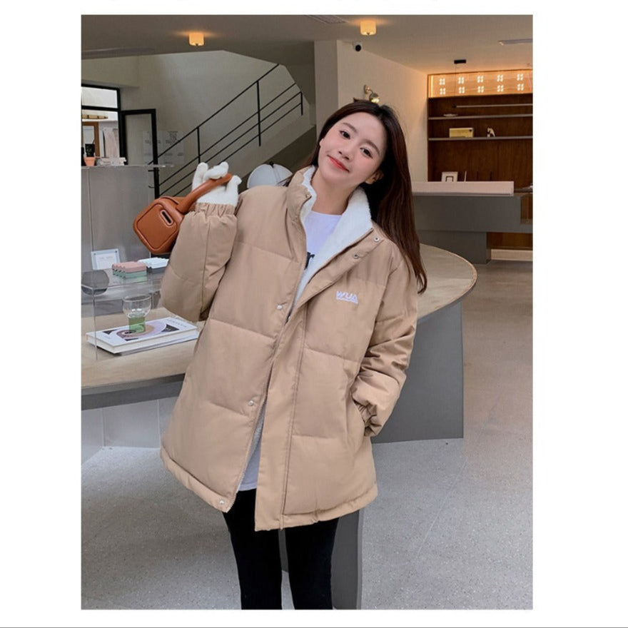Damen Steppjacke Wendbar Zweitseitig Beige/