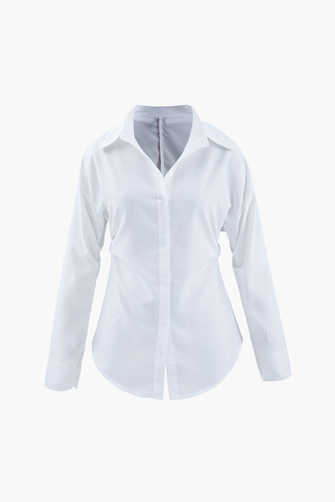 Weißes Damen Oversized-Hemd Klassischer Kragen