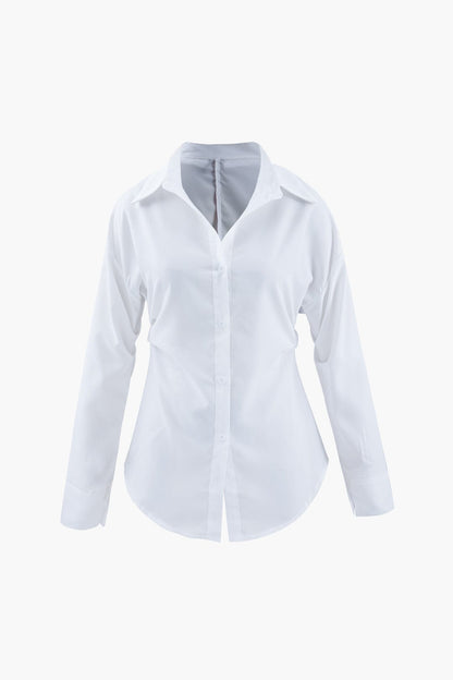 Weißes Damen Oversized-Hemd Klassischer Kragen