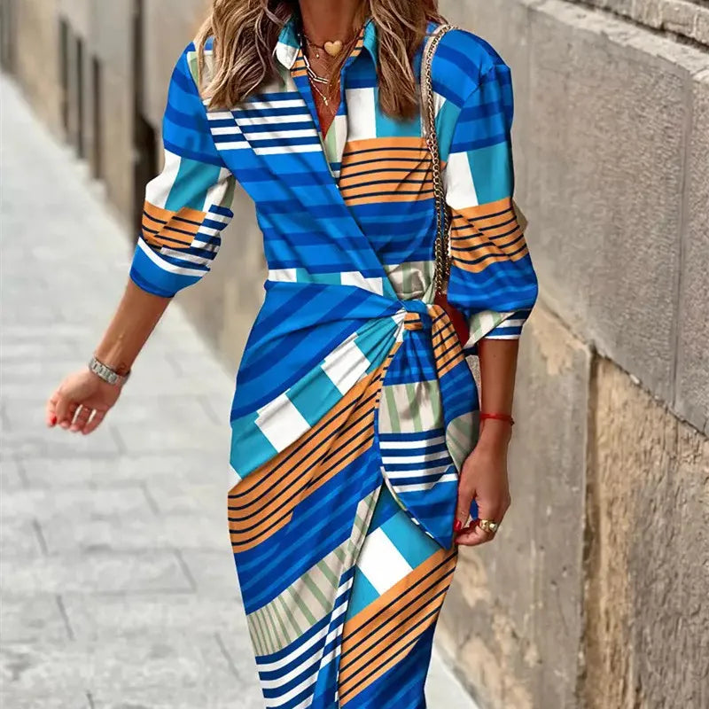 Damen Wickelkleid Midilänge