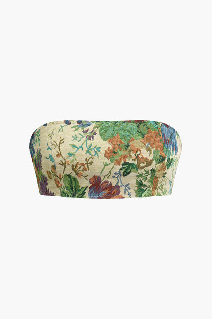 Damen Zweiteiler-Set Blumenmuster Vintage-Style