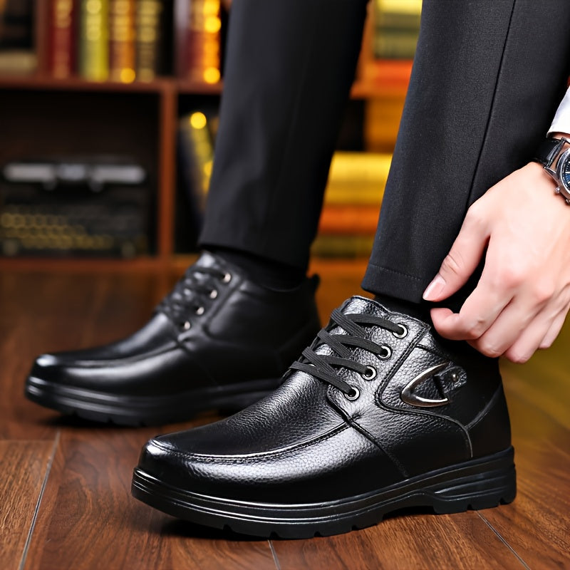 Herren Business Winterschuhe High- Leder Schnürung