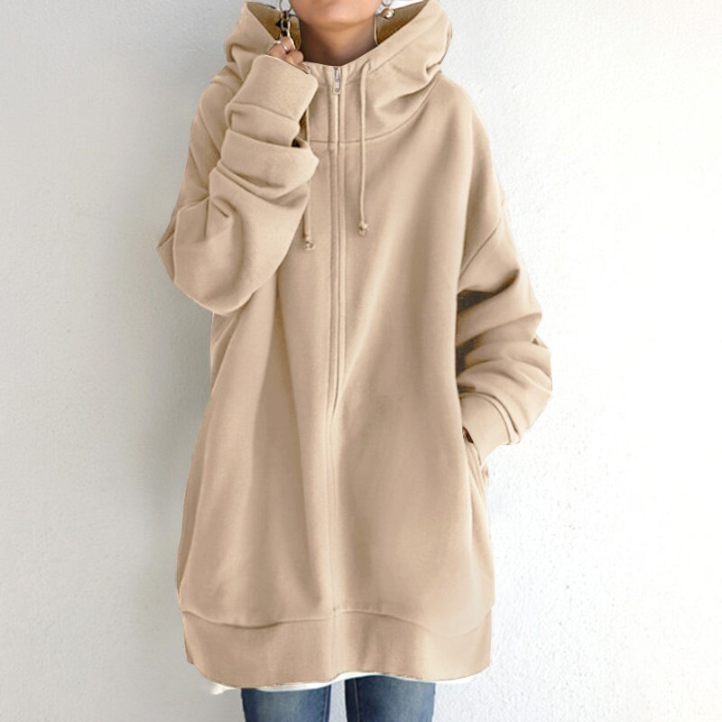 Norvielle Damen Winterhoodie Kuschelig Grün