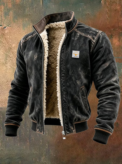 Thermische Lederjacke Herren Ledermantel