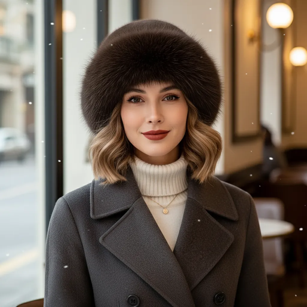 Furla Damen Wintermütze Pelz Warm