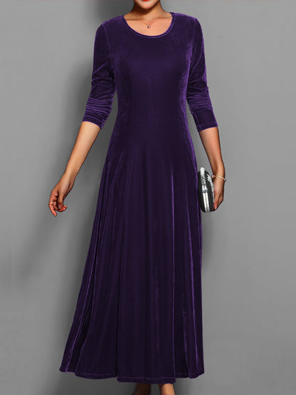 Damen Slim-Fit-Kleid Lang Voller Länge