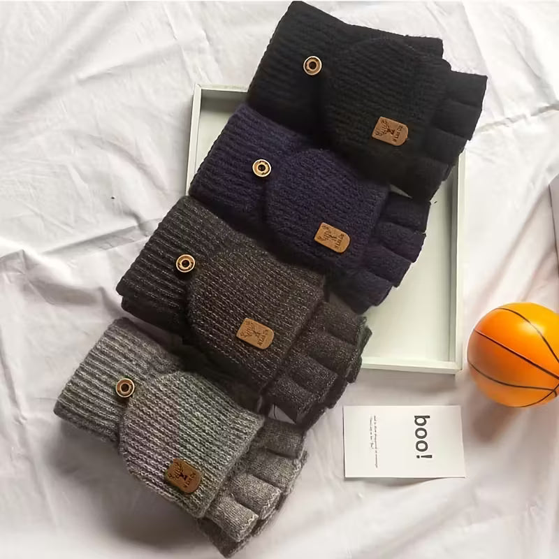 Herren Winter Handschuhe Fingerlos Warm Bequem
