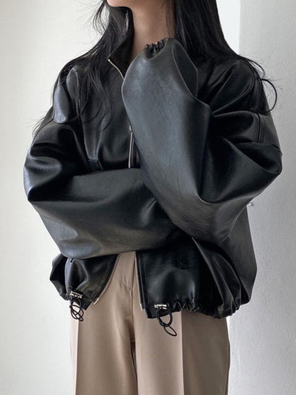 Norvielle Damen Jacke Kordelzug Kragen