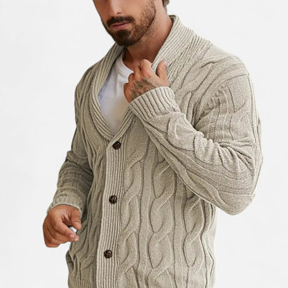 Herren Strickcardigan Klassisch mit Knöpfen Braun - Norvielle