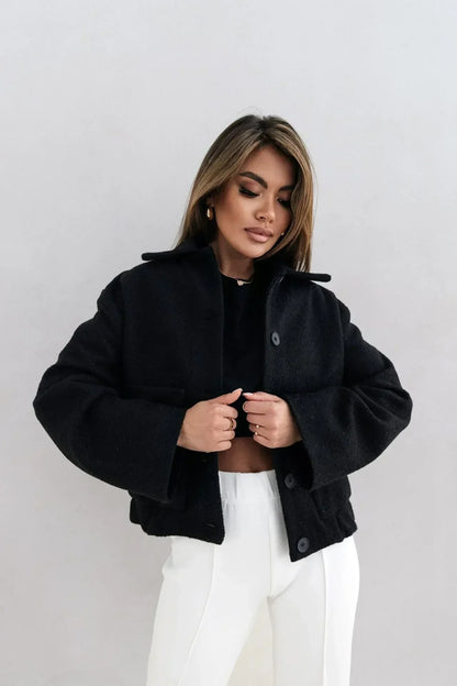 Damen Kurzjacke Große Taschen Stylisch