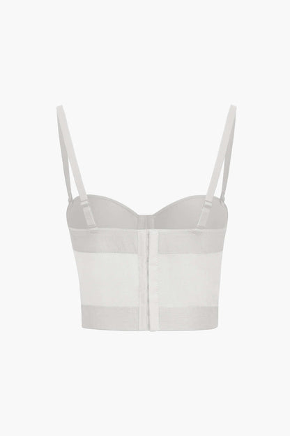 Damen Bustier- Figurbetonter Bügel-BH transparentes Mesh