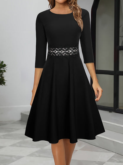 Damen Abendkleid Midi Länge Elegantes Design