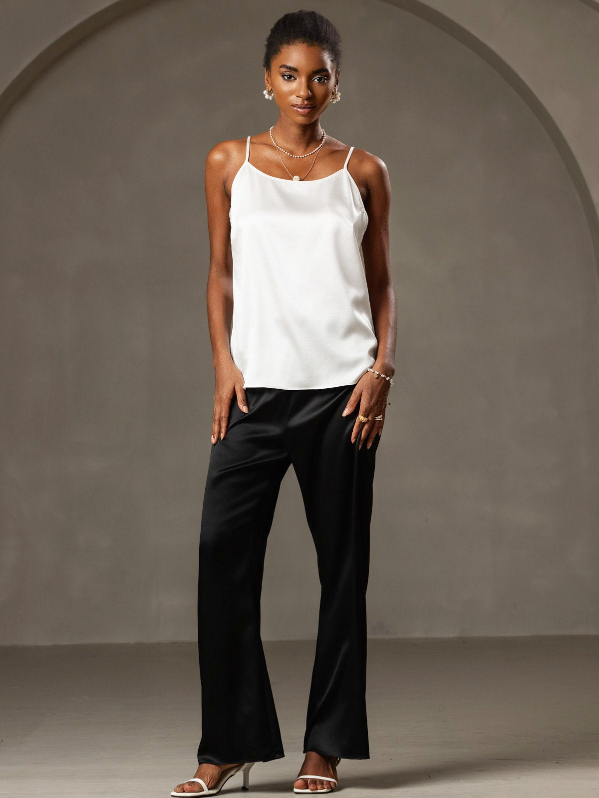Norvielle Damen Seiden-Camisole Spaghettiträger