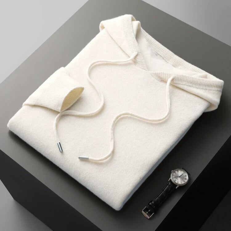 Herren Kaschmir-Hoodie Weich Beige