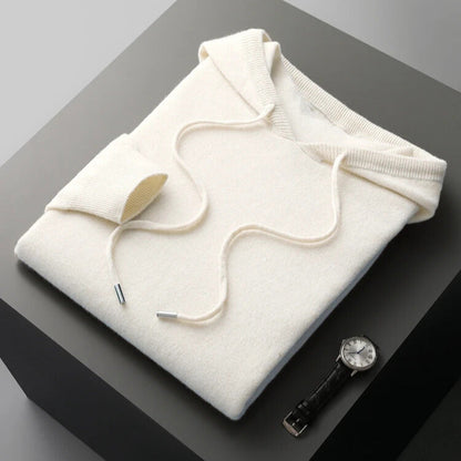 Herren Kaschmir-Hoodie Weich Beige