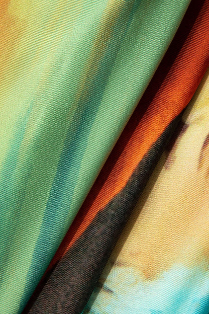 Mira Damen Asymmetrisches Mini-Kleid mit Kunstdruck und Seitenschlitz
