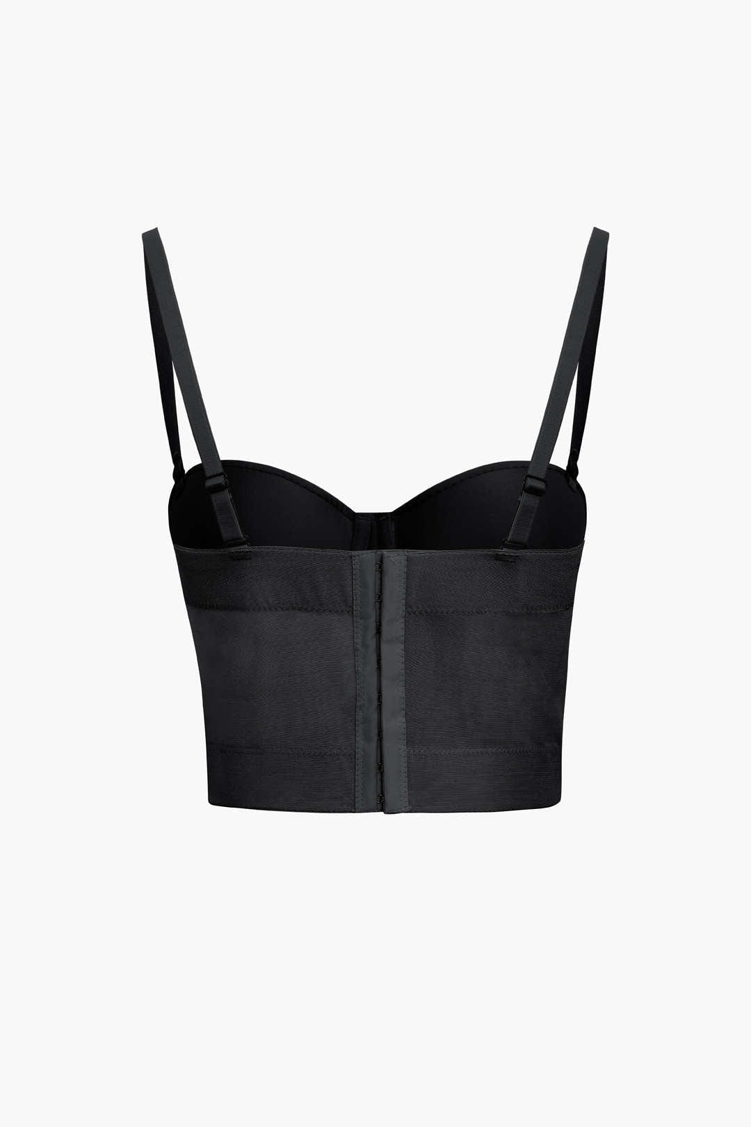 Damen Bustier- Figurbetonter Bügel-BH transparentes Mesh