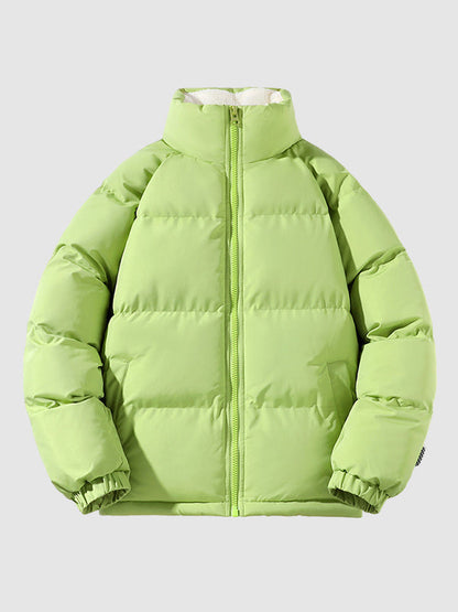 Herren Fleece-Pufferjacke Mit Kapuze Warm