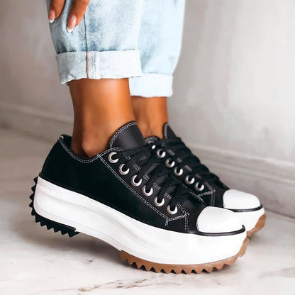 Damen Plattform-Sneaker Leder