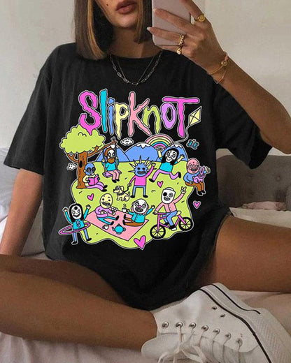 Munter Herren T-Shirt Slipknot Baumwolle Schwarz - Norvielle