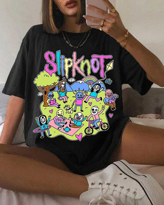 Munter Herren T-Shirt Slipknot Baumwolle Schwarz - Norvielle