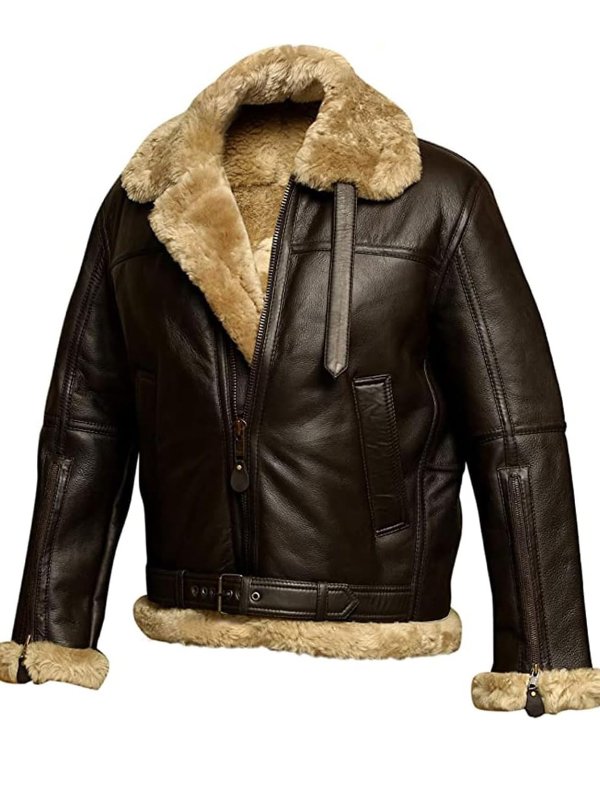 Lederjacke Warm Herren Ledermantel Schwarz - Norvielle