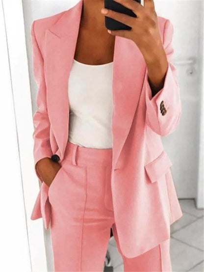 Norvielle Damen Blazer Set mit weiten Hosen