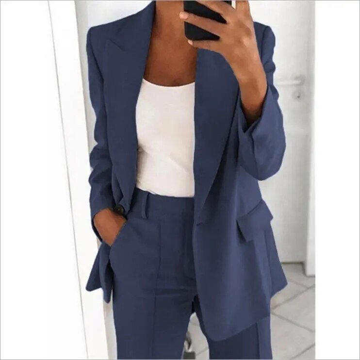 Norvielle Damen Blazer Set mit weiten Hosen