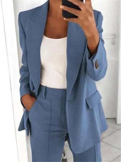 Damen Blazer-Set 2-teilig Zeitlos Schwarz - Norvielle