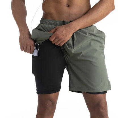 Herren Laufshorts 2-in-1 mit Taschen - Norvielle