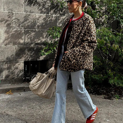 Damen Leopard Jacke - Norvielle