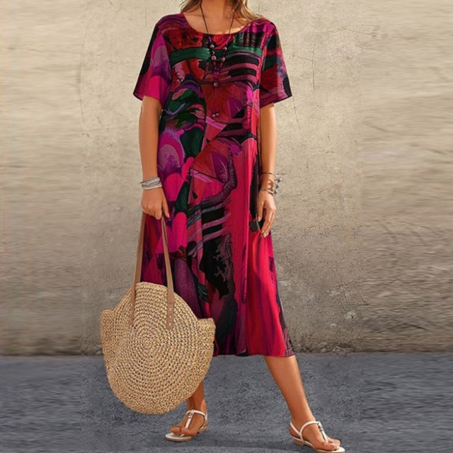 Norvielle Damen Plus-Size Bindekleid