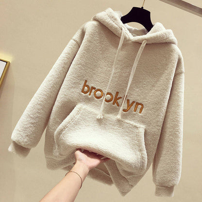 Damen Fleece Hoodie Kuschelig Mit Kängurutasche Schwarz Norvielle - Norvielle
