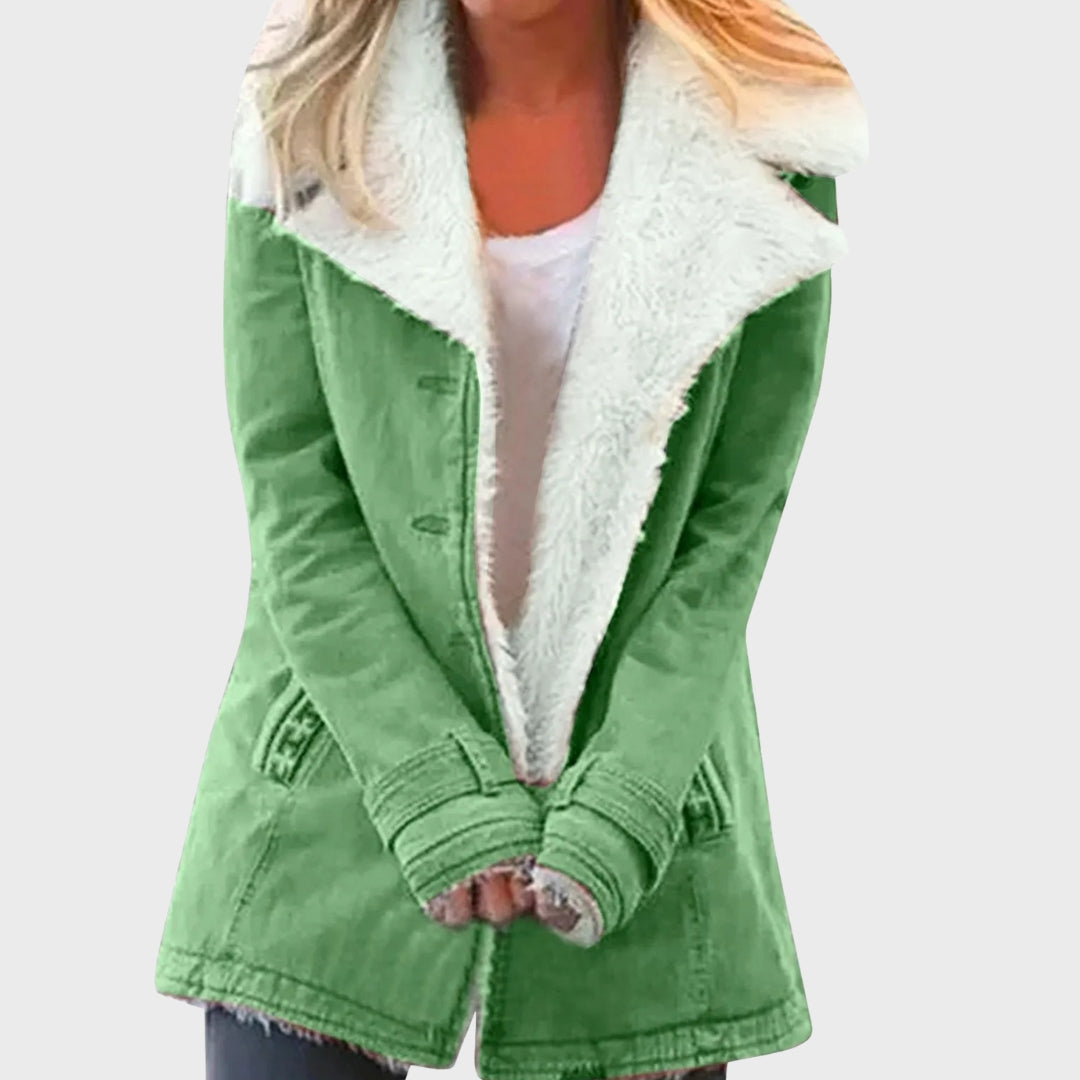 Norvielle Damen Parka Mantel Faux-Lammfell-Fütterung