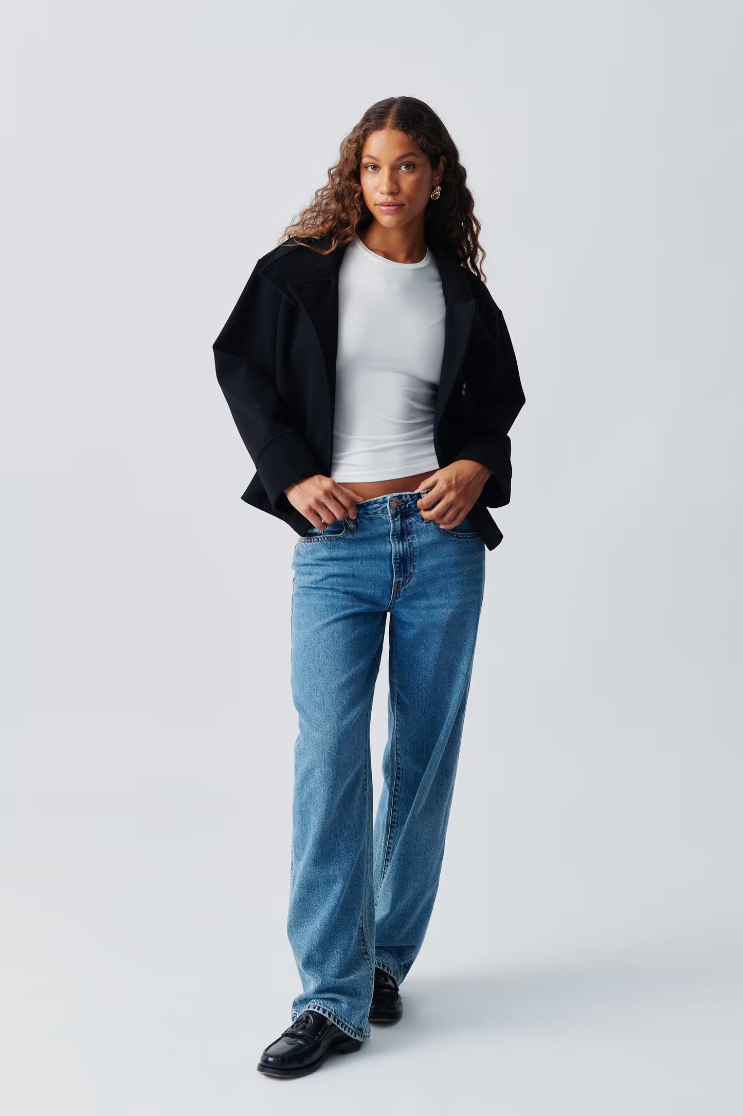 Damen Kurzjacke Stehkragen Elegant